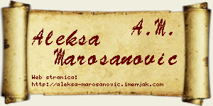 Aleksa Marošanović vizit kartica